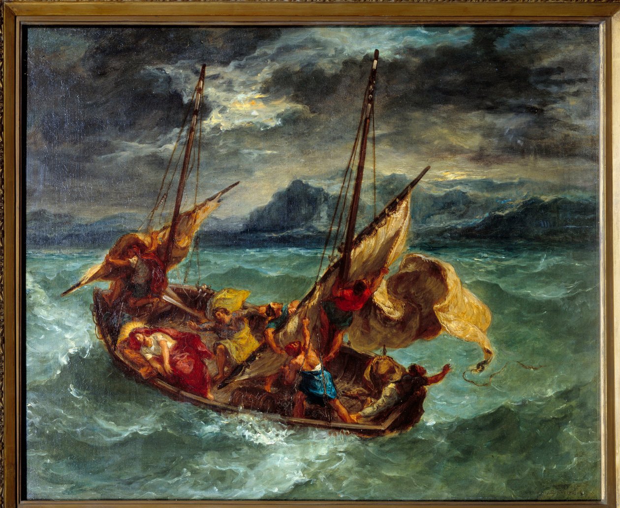 Kristus ved Generaseth-søen (Genesareth). Maleri af Eugene Delacroix (1798-1863) af Ferdinand Victor Eugene Delacroix