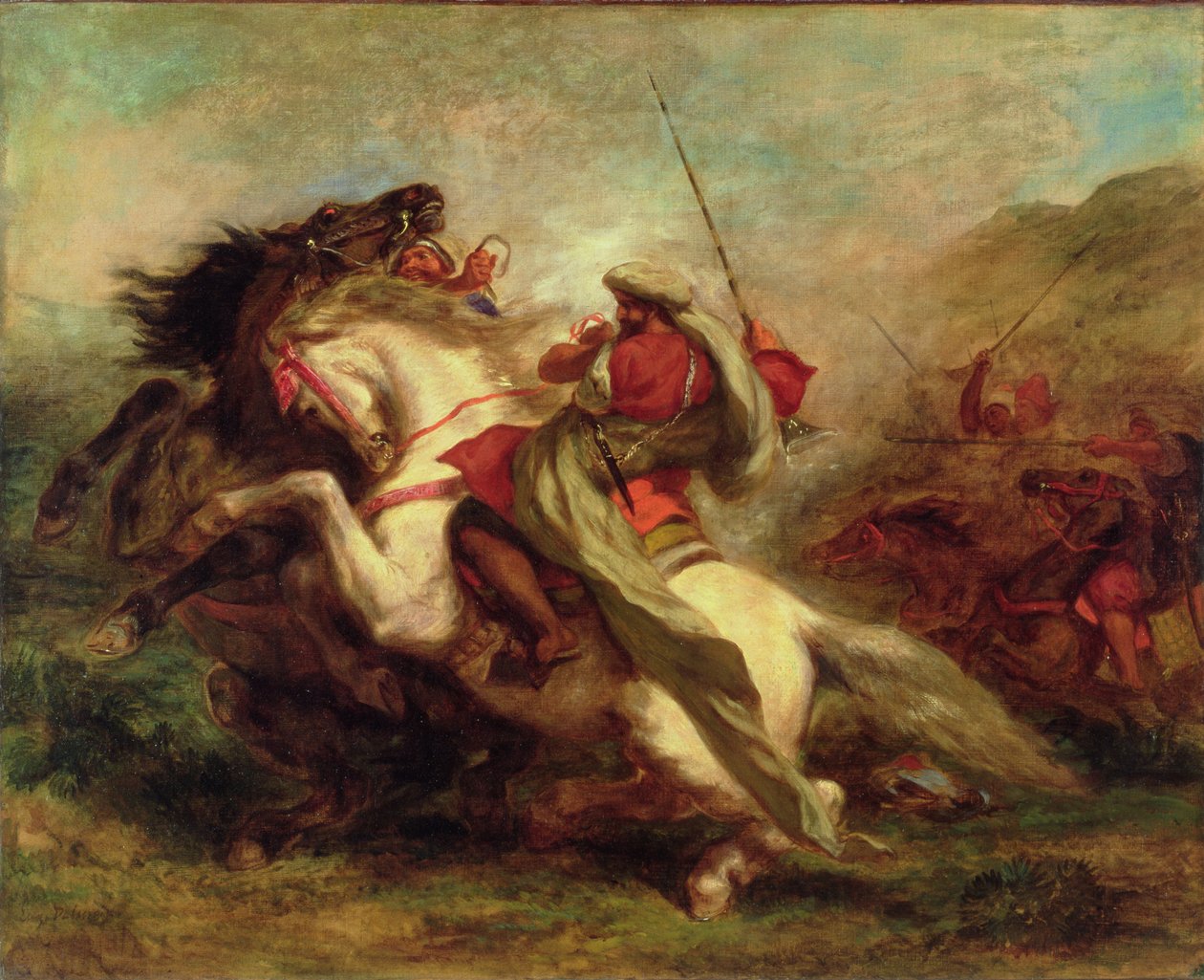 Sammenstød af mauriske ryttere, 1843-44 af Ferdinand Victor Eugene Delacroix