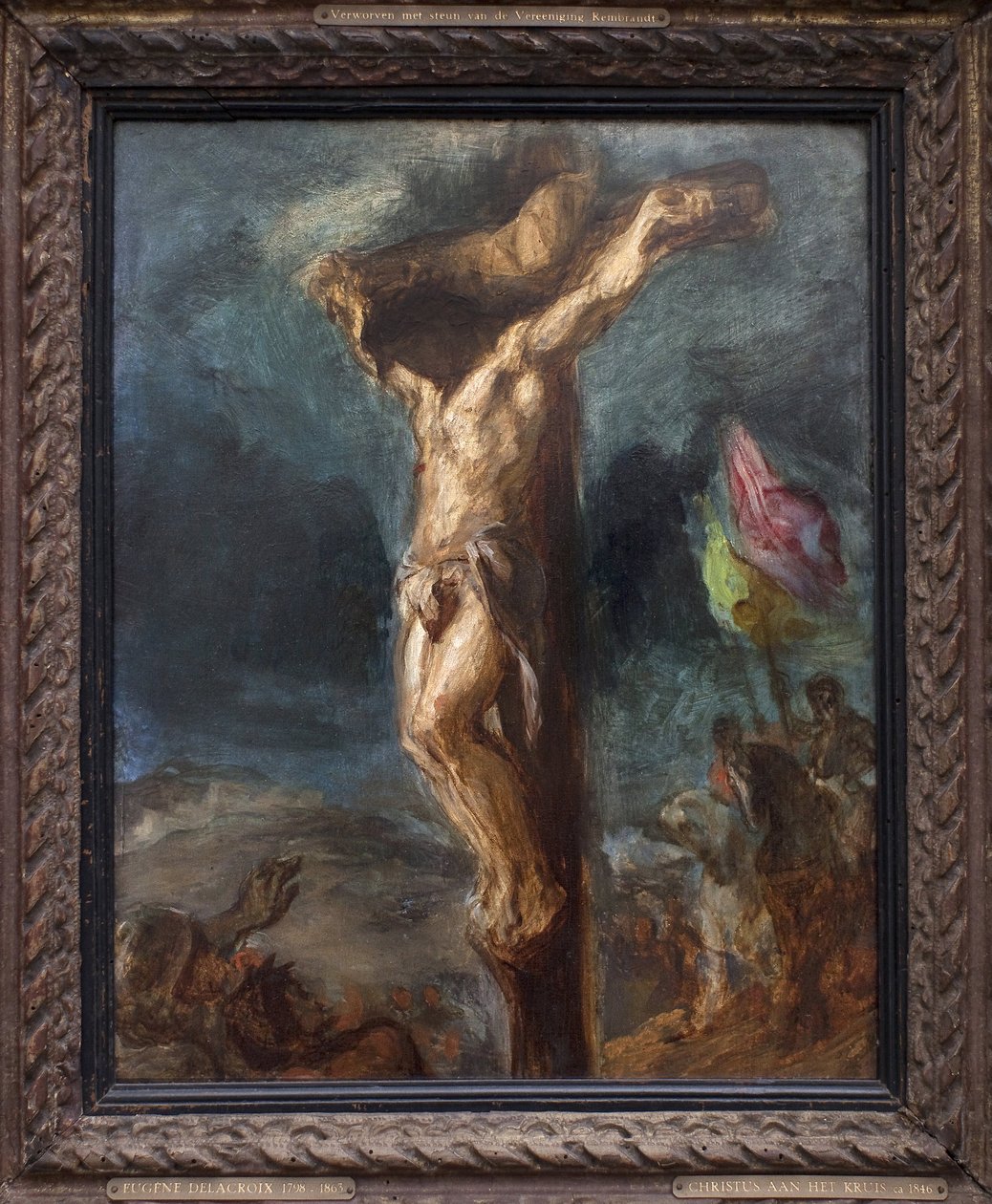 Korsfæstelse. Maleri af Eugene Delacroix (1798-1863), olie på træ af Ferdinand Victor Eugene Delacroix