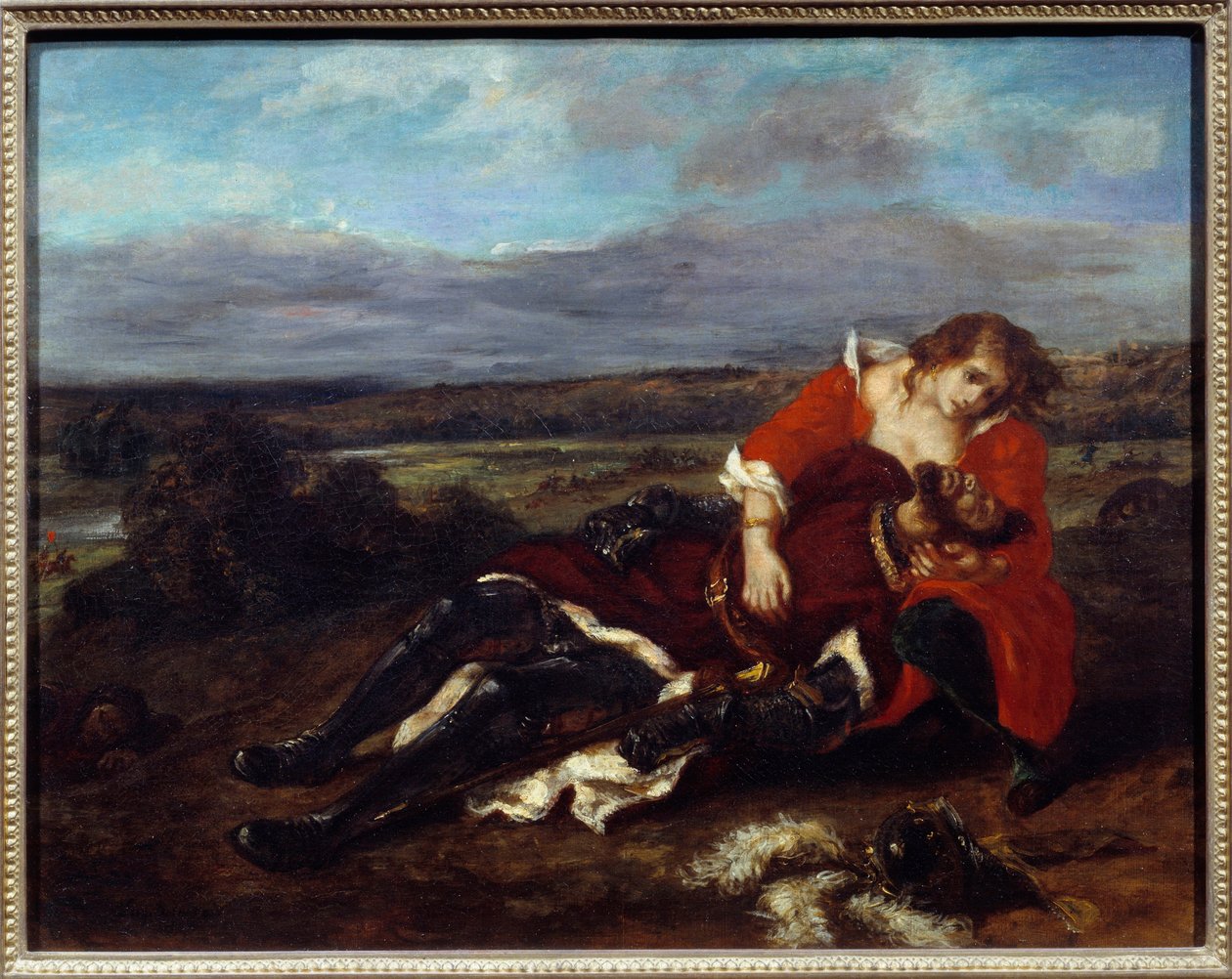 Laras død. Maleri af Eugene Delacroix (1798-1863) af Ferdinand Victor Eugene Delacroix