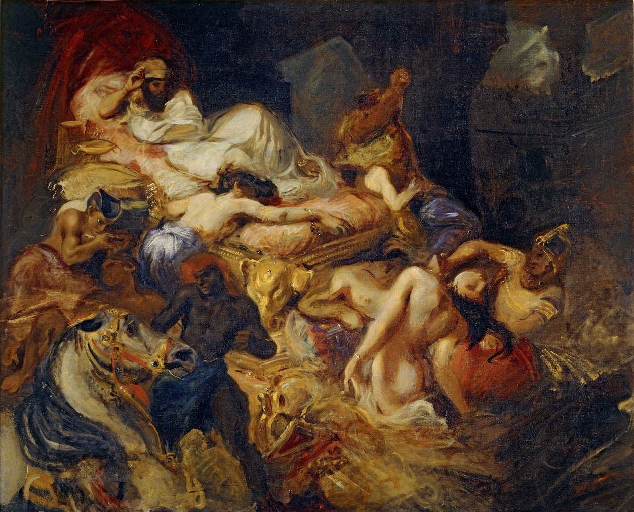Sardanapalus-undersøgelsens død af Ferdinand Victor Eugene Delacroix
