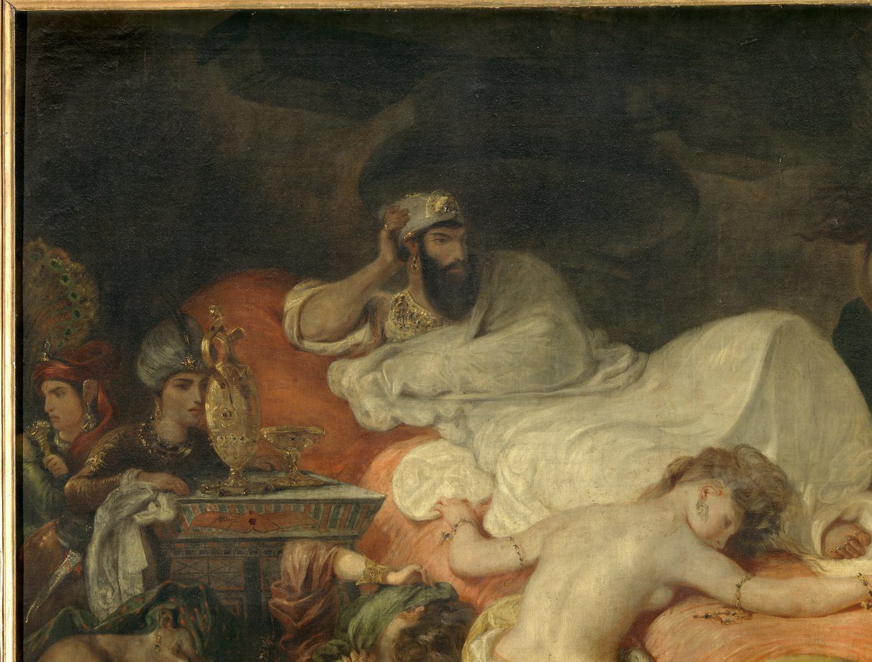Detalje: Sardanapales død af Ferdinand Victor Eugene Delacroix