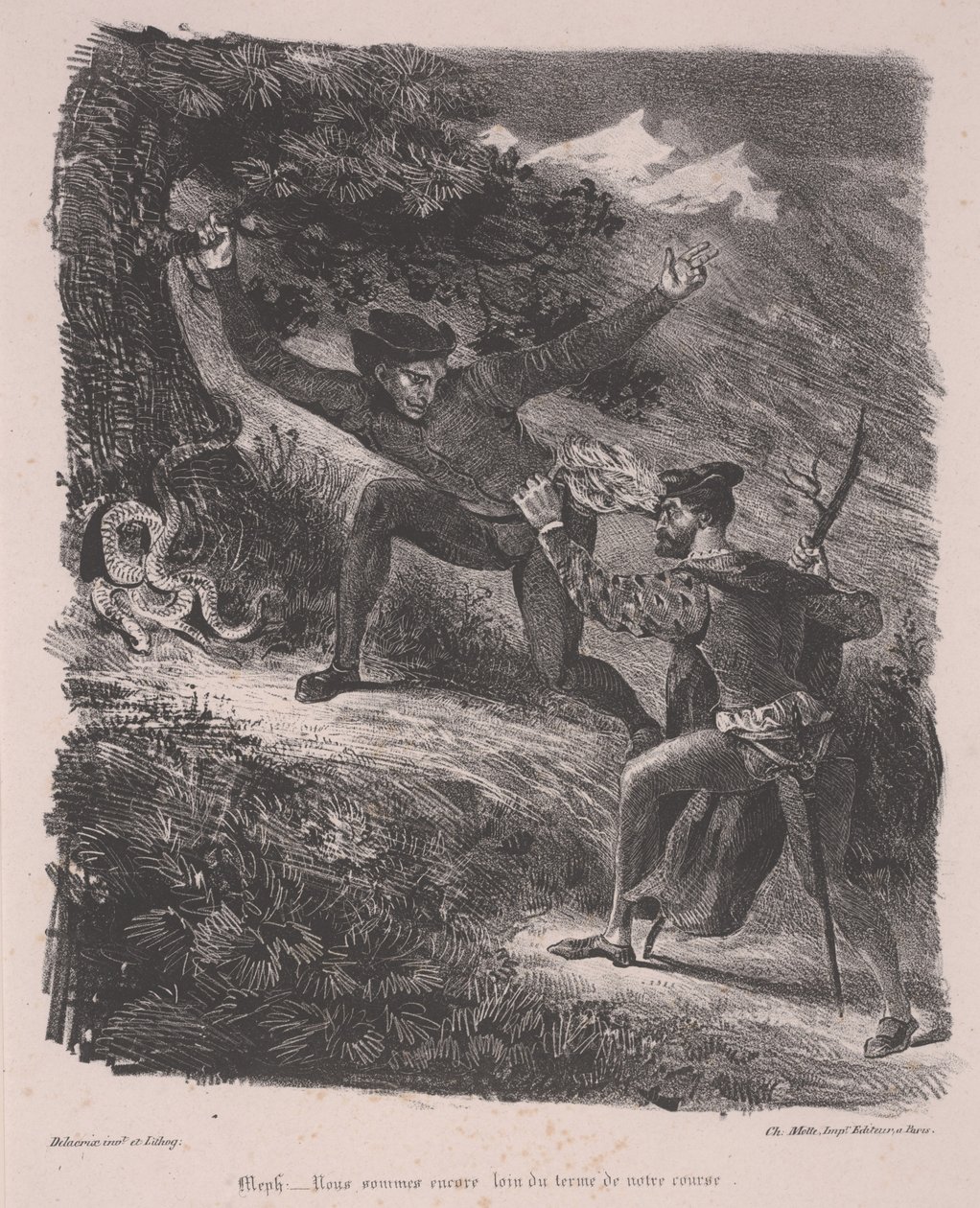 Faust og Mephistopheles i Harzen af Ferdinand Victor Eugene Delacroix