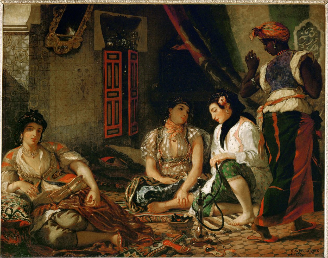 Algiers kvinder i deres lejlighed - ... af Ferdinand Victor Eugene Delacroix