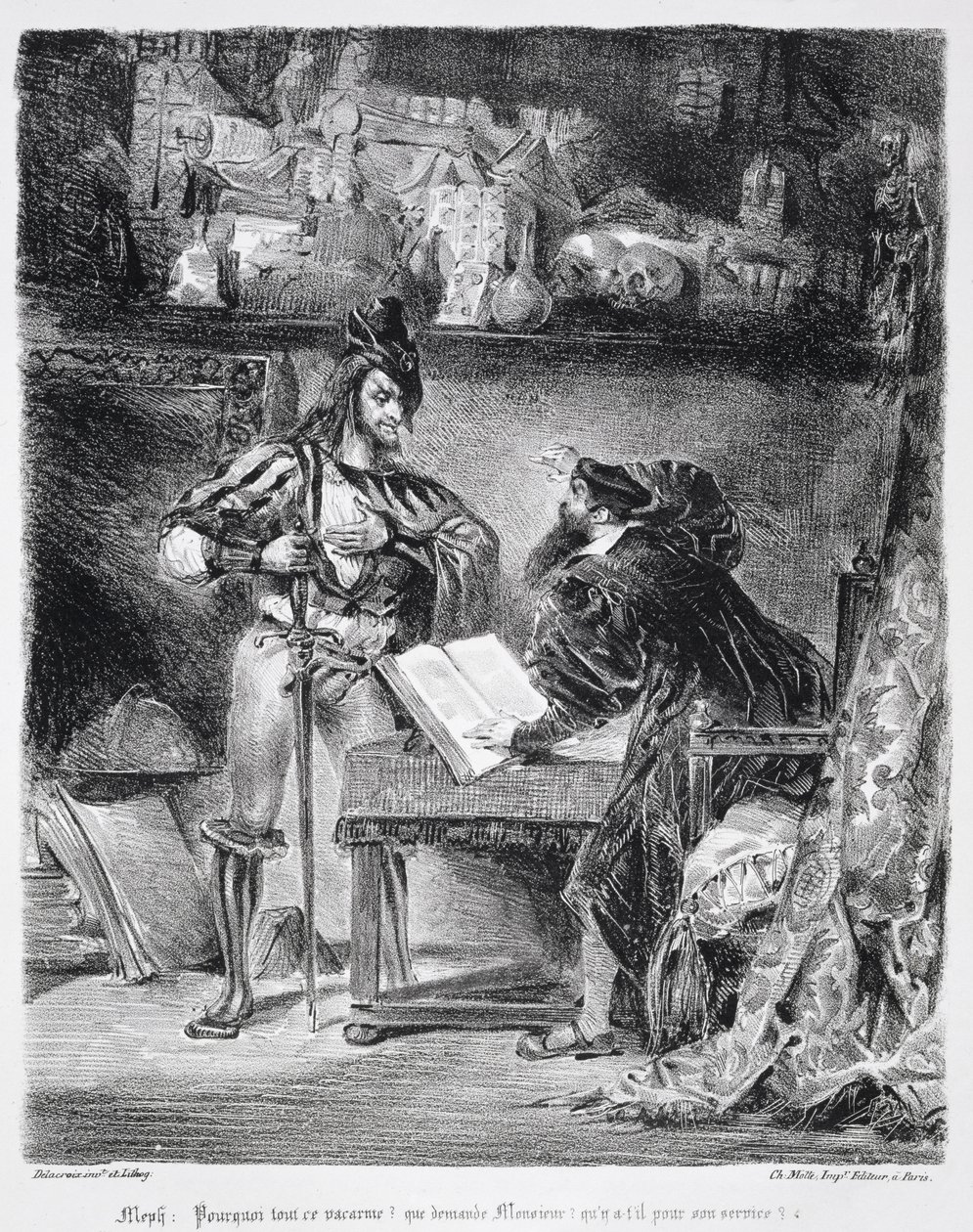Første møde mellem Faust og Mephistopheles: `Hvorfor al denne støj