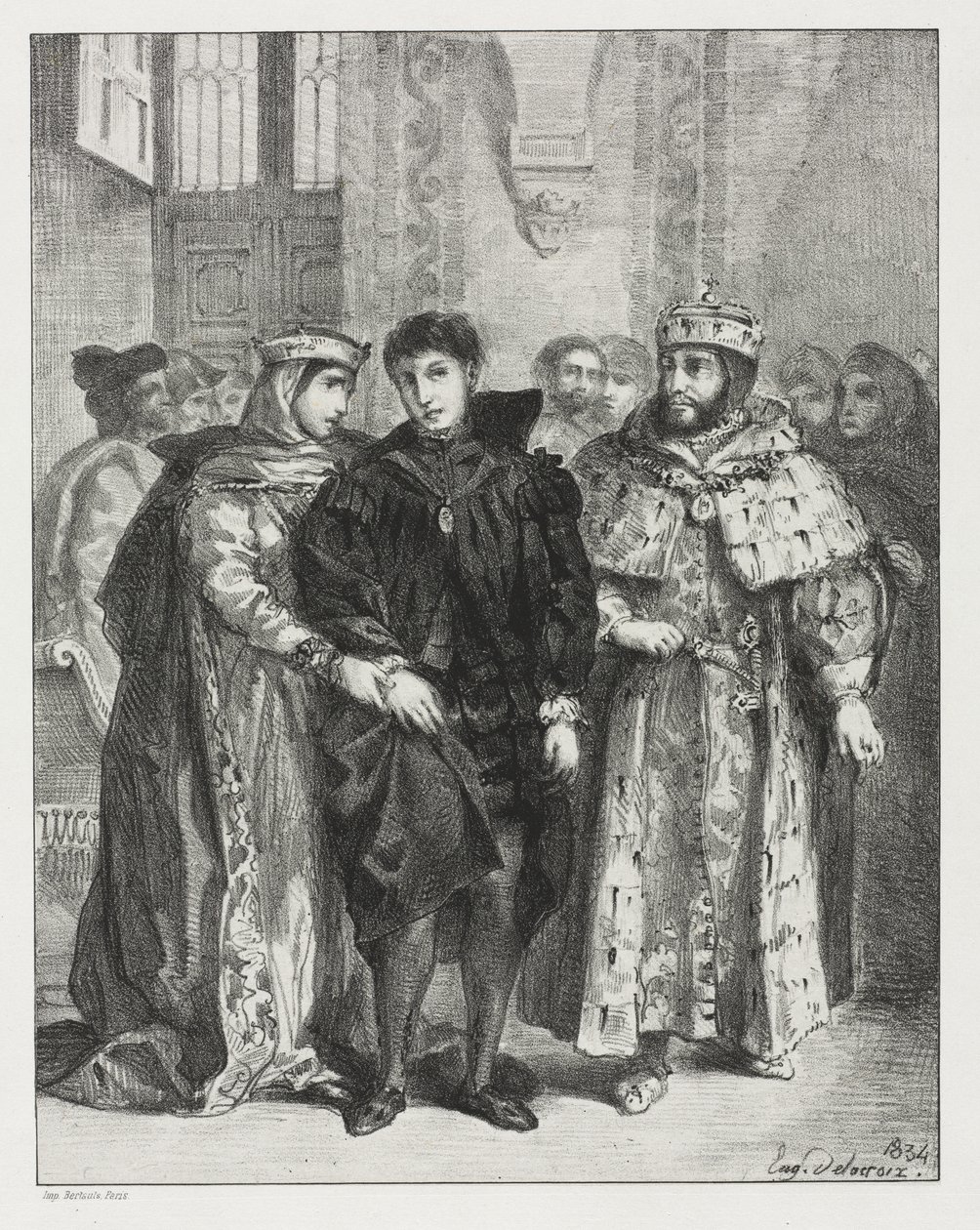 Hamlet, 1834. af Ferdinand Victor Eugene Delacroix