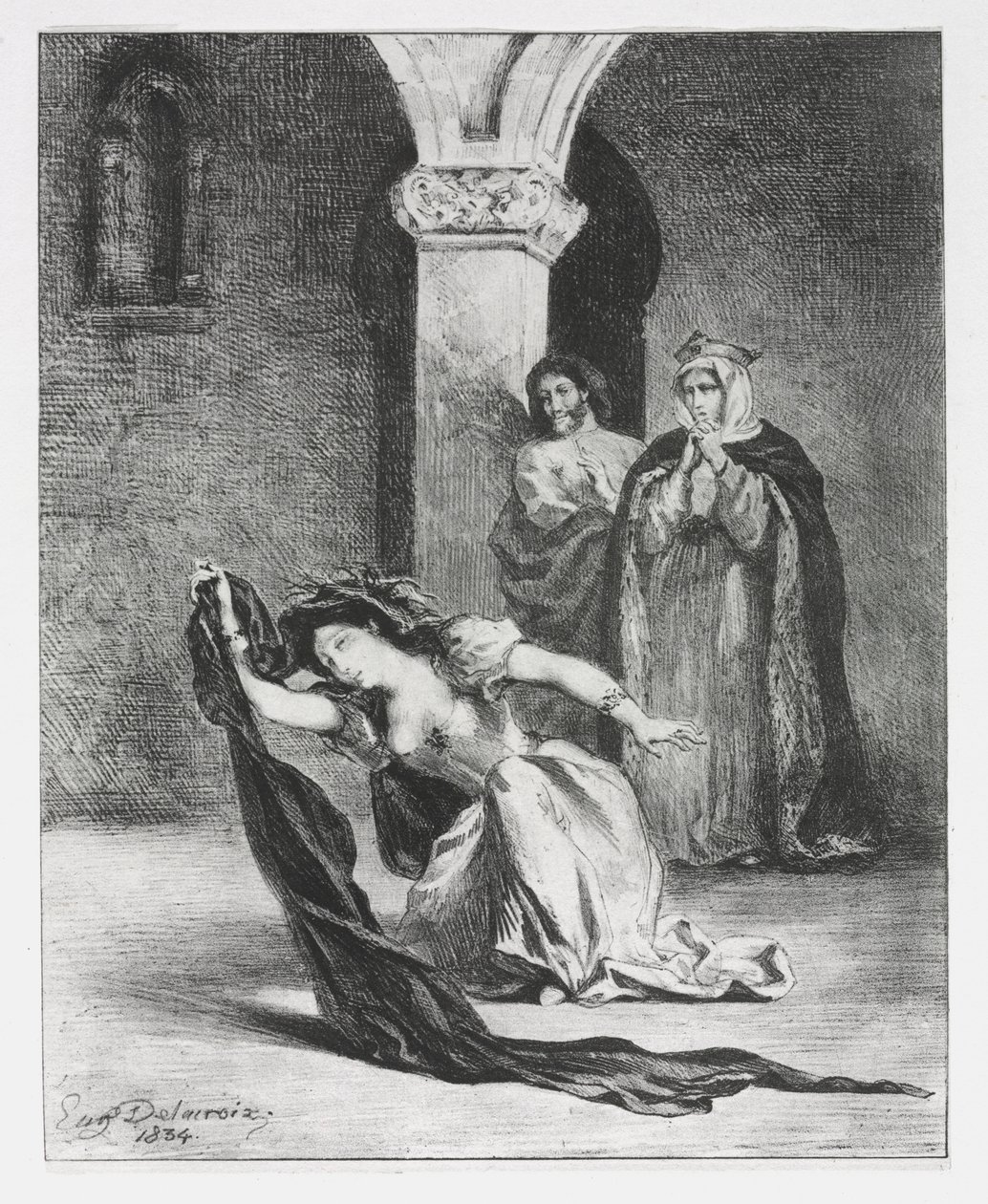 Hamlet: The Chant of Ophelia, 1834. af Ferdinand Victor Eugene Delacroix