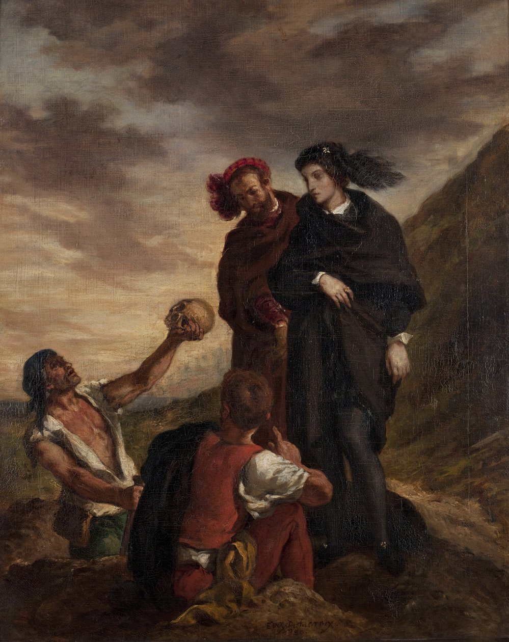 Hamlet og Horatio på kirkegården af Ferdinand Victor Eugene Delacroix