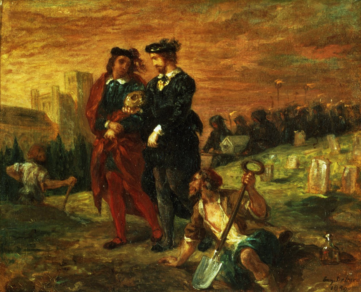 Hamlet og Horatio på kirkegården, fra akt V af Hamlet af William Shakespeare, 1859 af Ferdinand Victor Eugene Delacroix