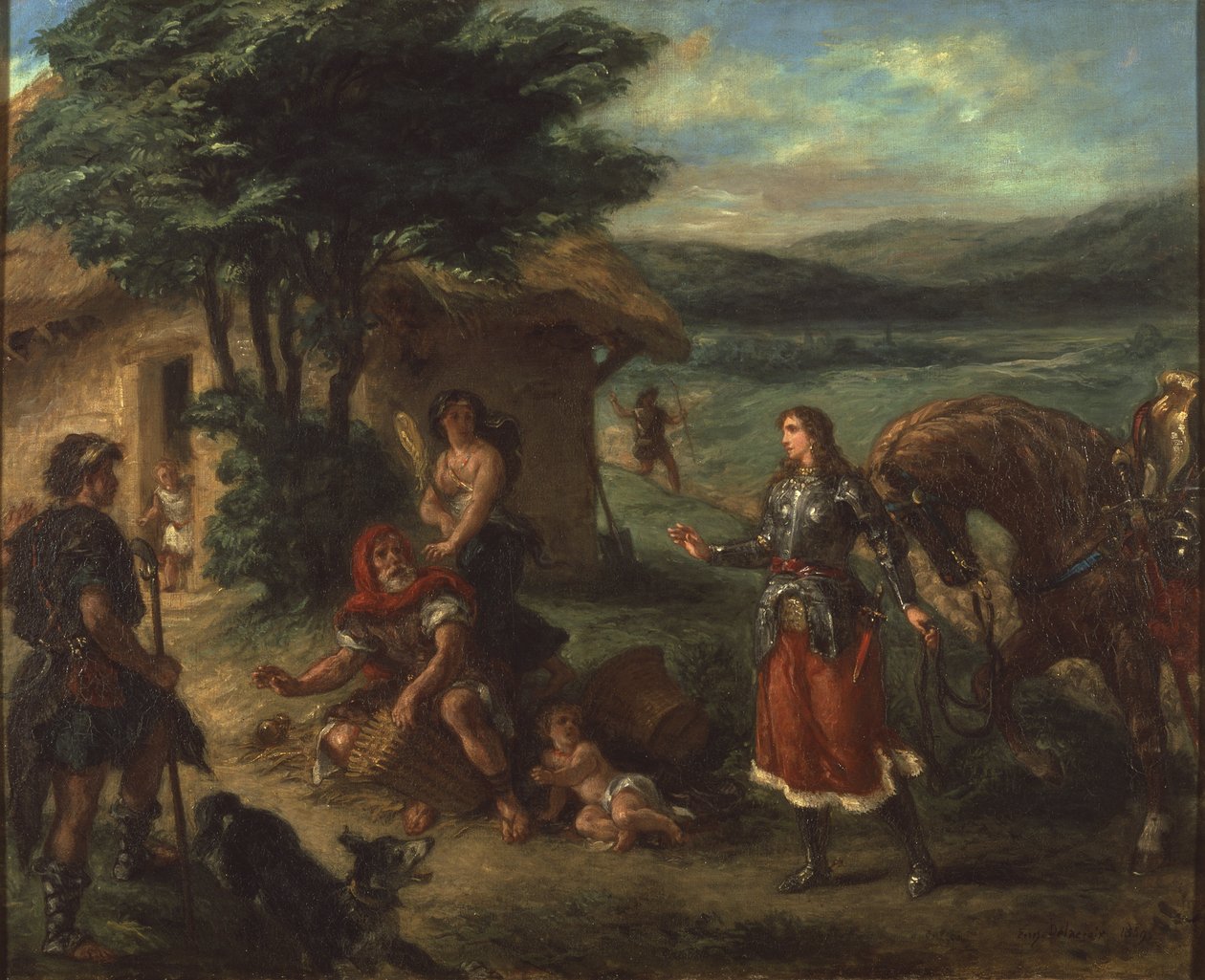Herminie et les bergers - Erminia og hyrderne, af Delacroix, Eugene af Ferdinand Victor Eugene Delacroix