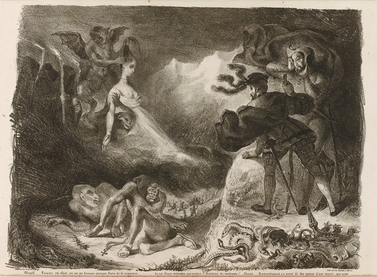 Illustration til Goethes Faust, 1828 af Ferdinand Victor Eugene Delacroix