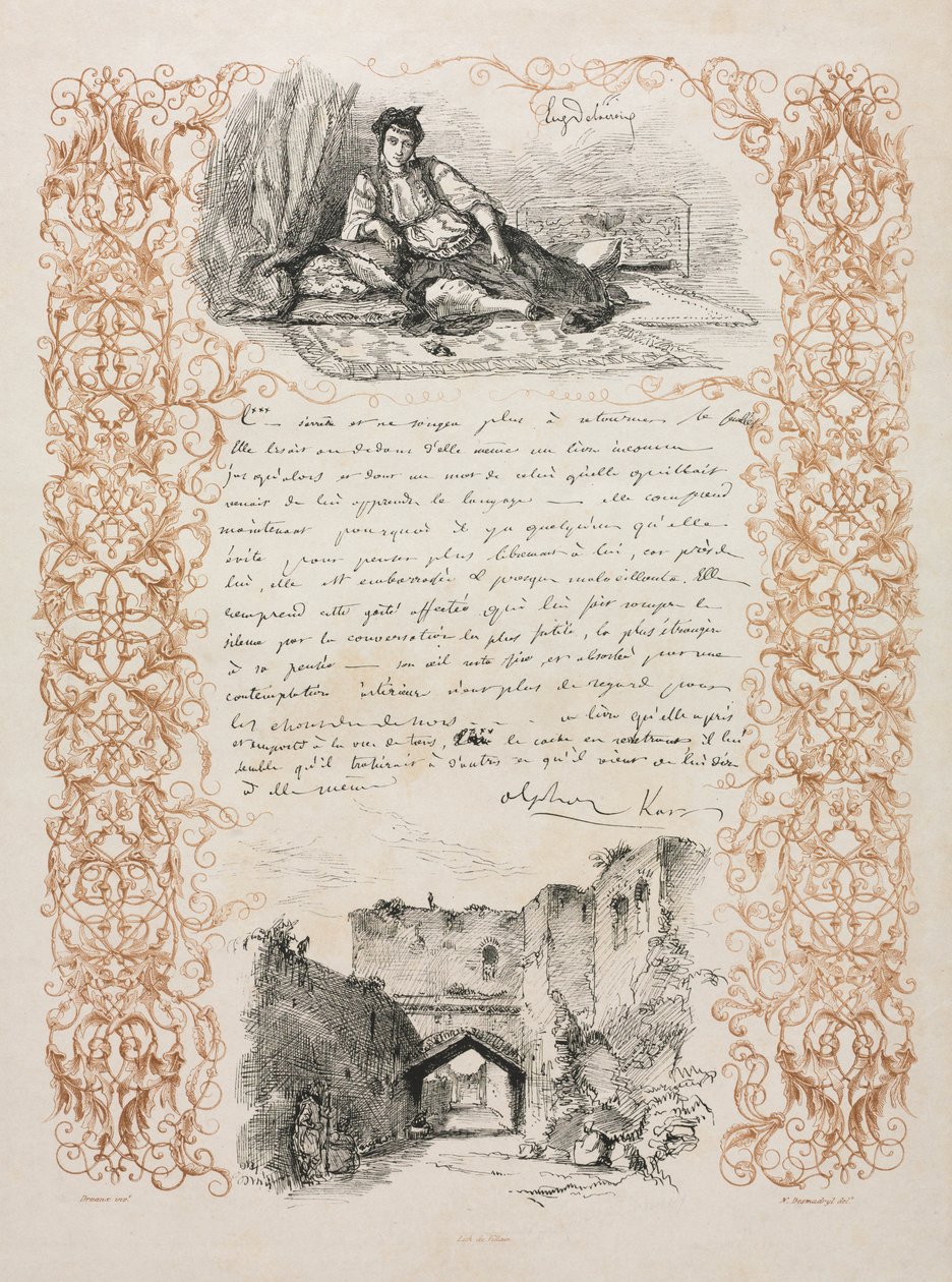 Jøde af Algier og en gade i Algier, 1838. af Ferdinand Victor Eugene Delacroix