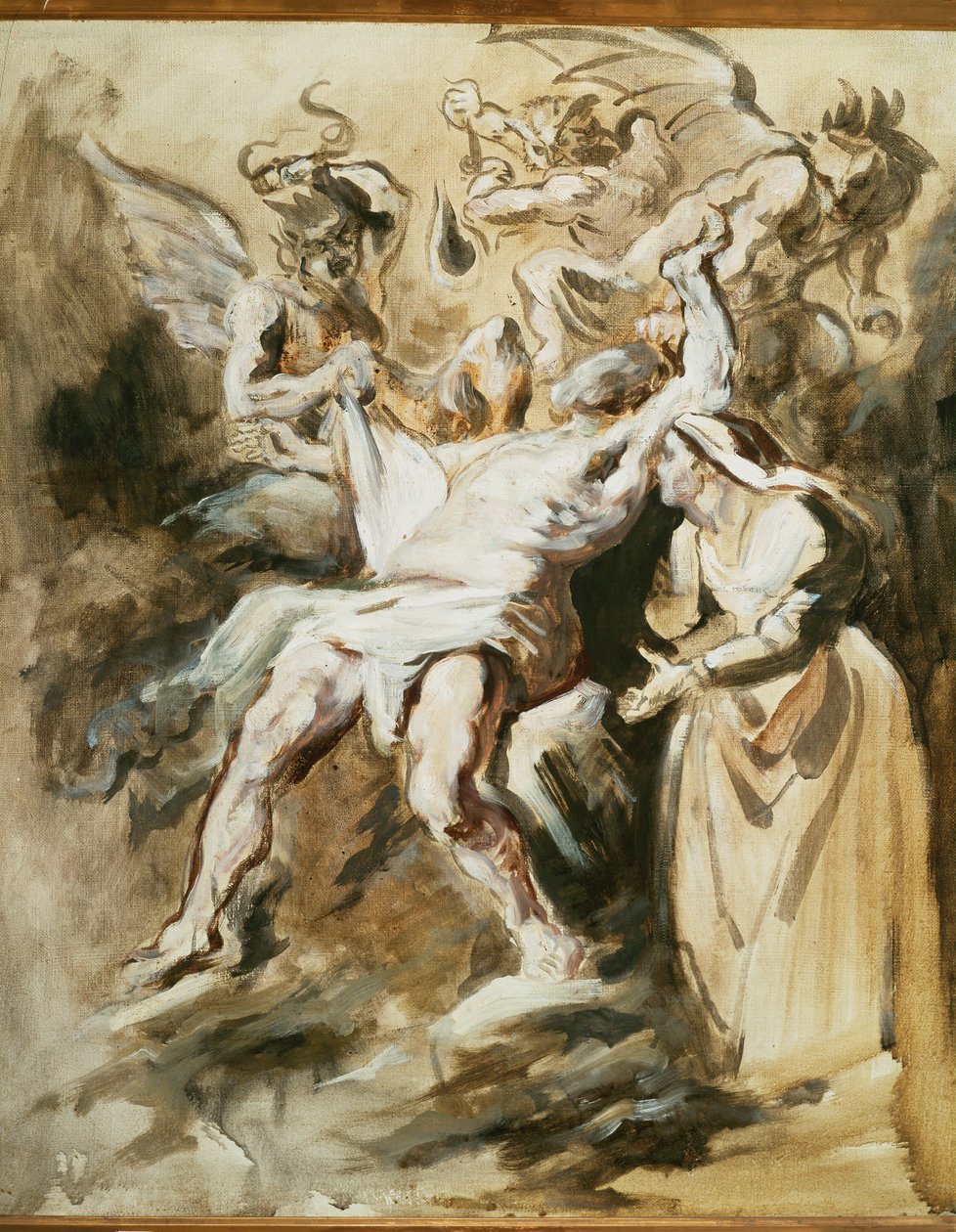 Job plaget af dæmoner (maleri på lærred) af Ferdinand Victor Eugene Delacroix