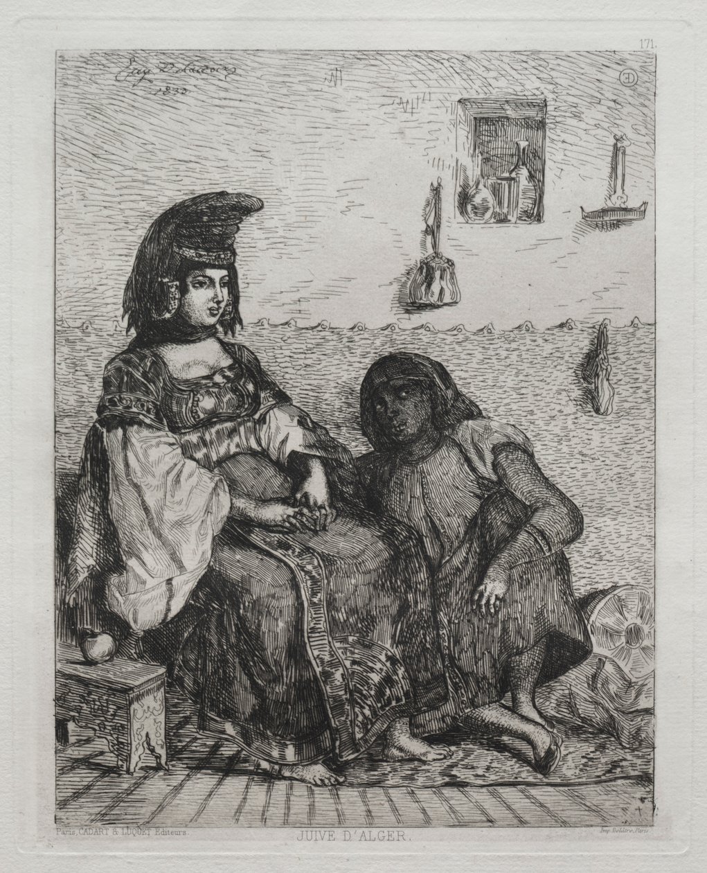 jøde af Algier. af Ferdinand Victor Eugene Delacroix