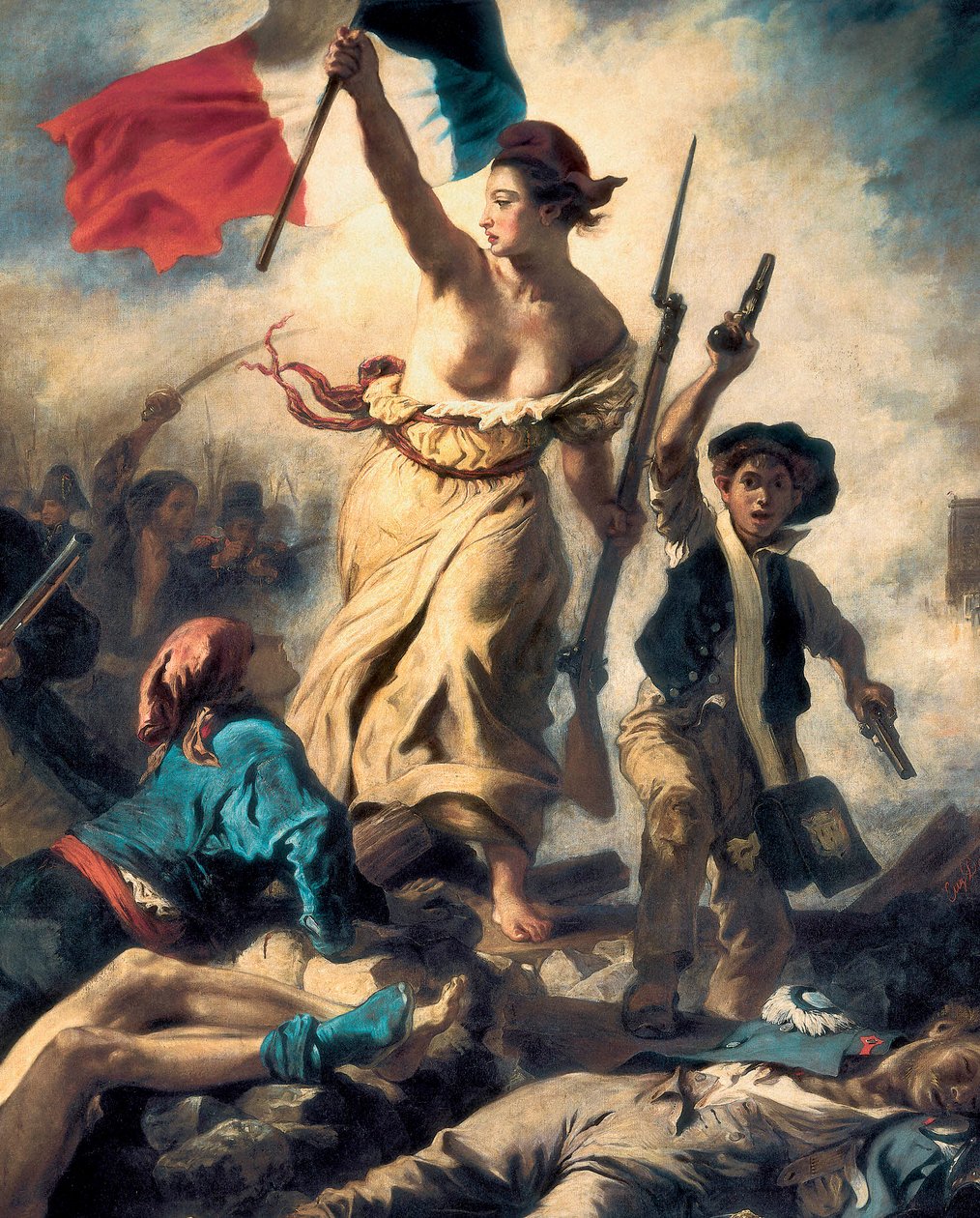 Liberty Leading the People, 28. juli 1830, ca. 1830-31 (detaljer) (olie på lærred) af Ferdinand Victor Eugene Delacroix