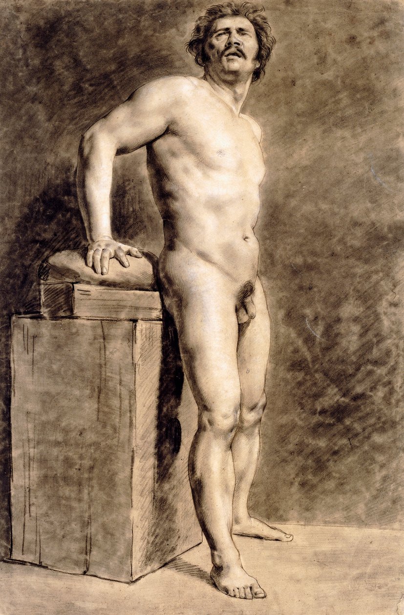 Mandlig akademiskikkelse, sandsynligvis Polonais, stående, 1821 af Ferdinand Victor Eugene Delacroix