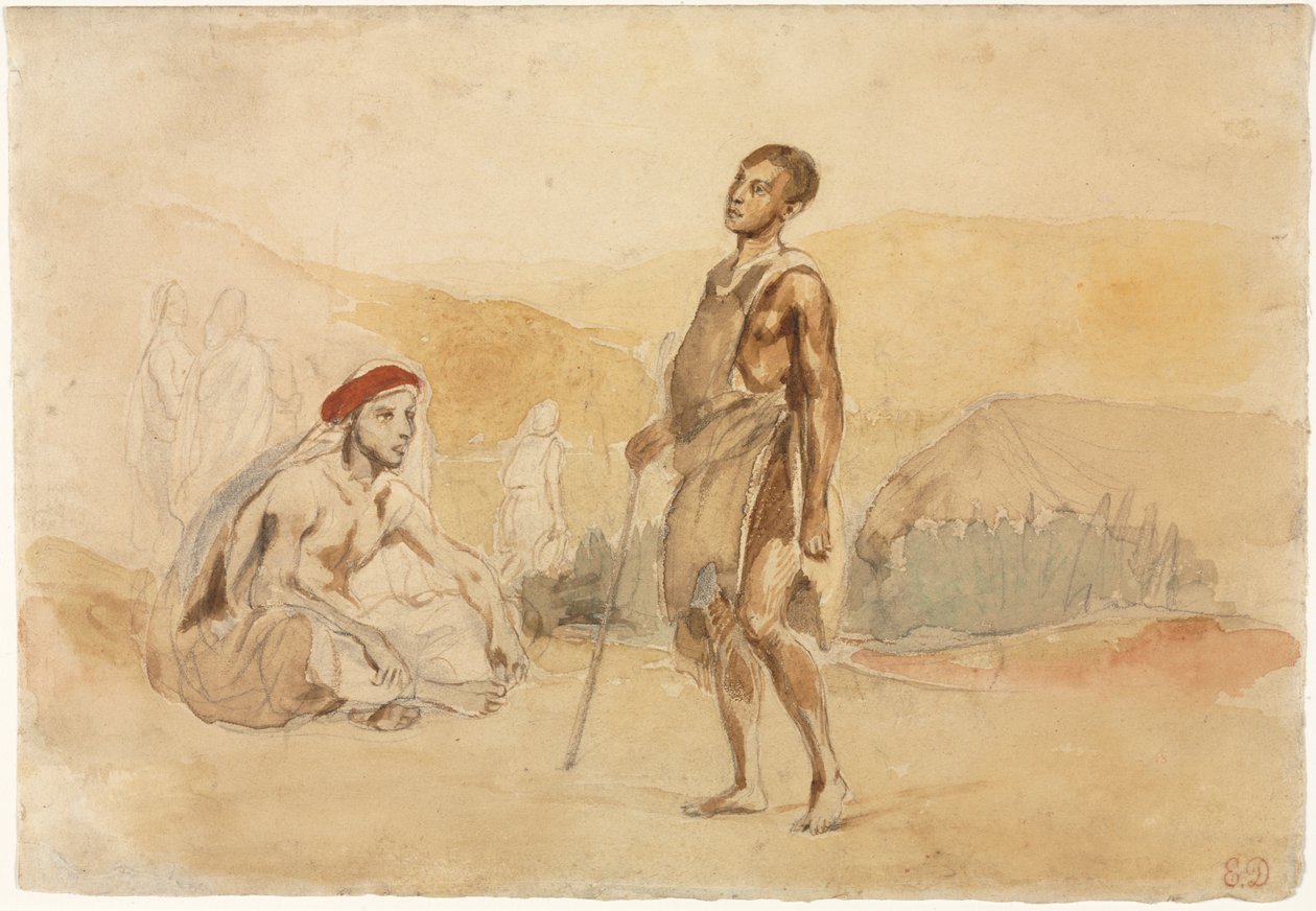 Marokkanere på landet, 1832. af Ferdinand Victor Eugene Delacroix