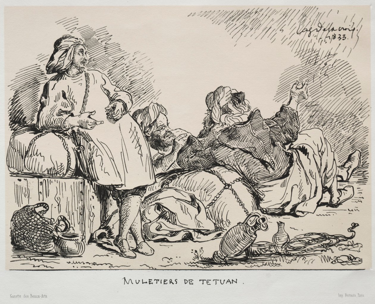 Muleteers of Tétuan, 1833. af Ferdinand Victor Eugene Delacroix