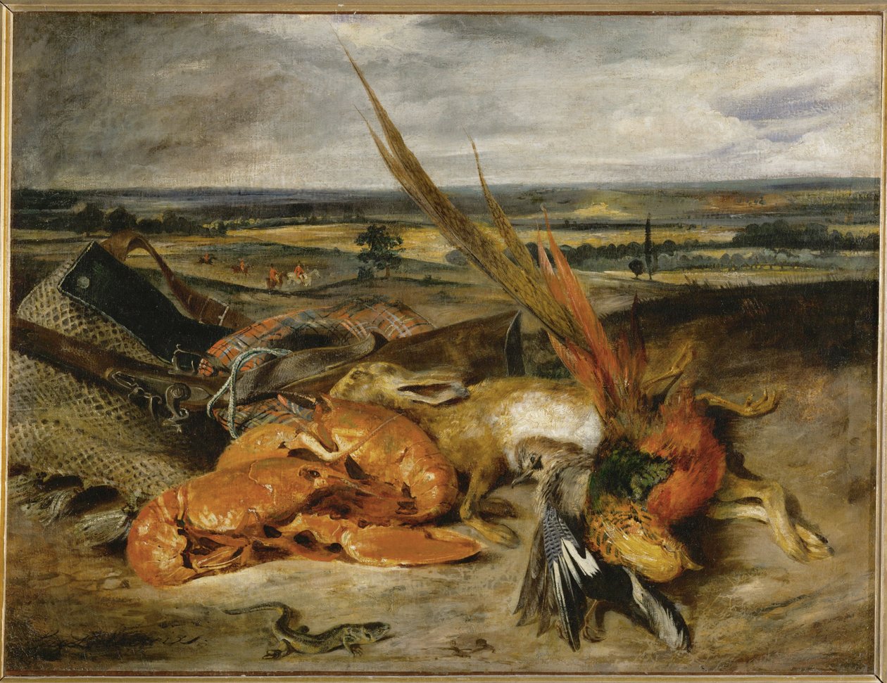 Nature morte au homard - stilleben med hummer ... af Ferdinand Victor Eugene Delacroix