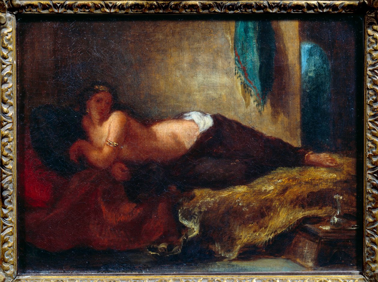 Odalisque. Maleri af Eugene Delacroix (1798-1863) af Ferdinand Victor Eugene Delacroix