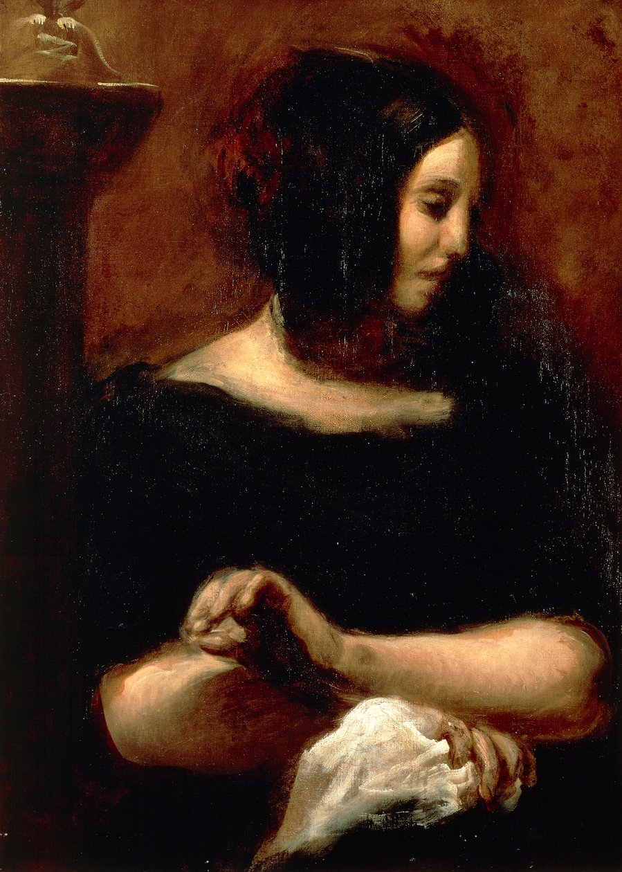 Portræt af George Sand af Ferdinand Victor Eugene Delacroix