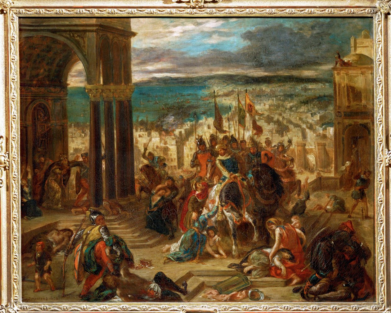 Korsfarernes erobring af Konstantinopel ... af Ferdinand Victor Eugene Delacroix
