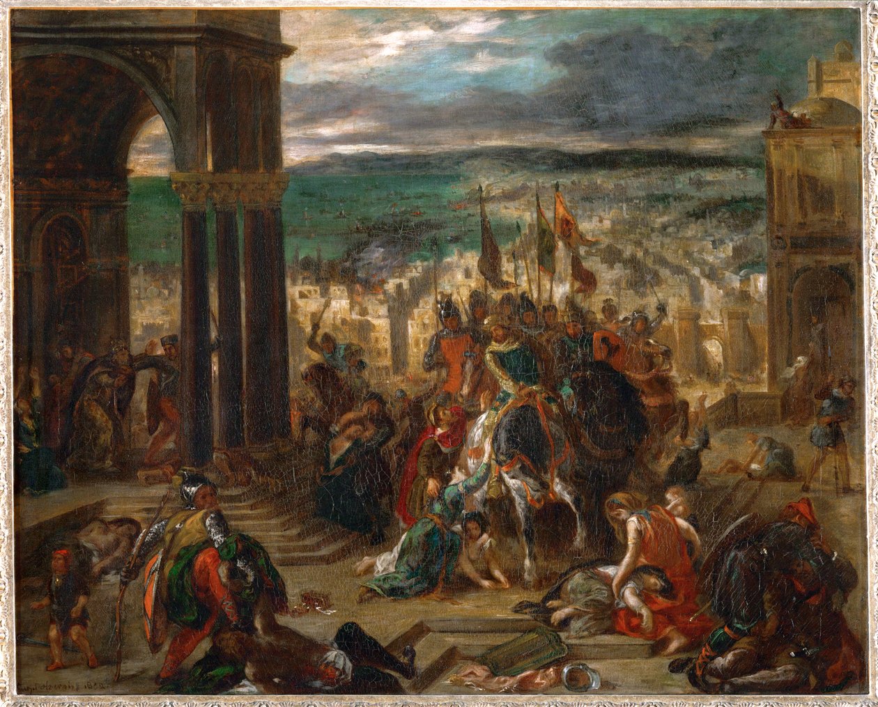 Prise de Constantinople par les Croises, Konstantinopel indtaget af korsfarerne ... af Ferdinand Victor Eugene Delacroix