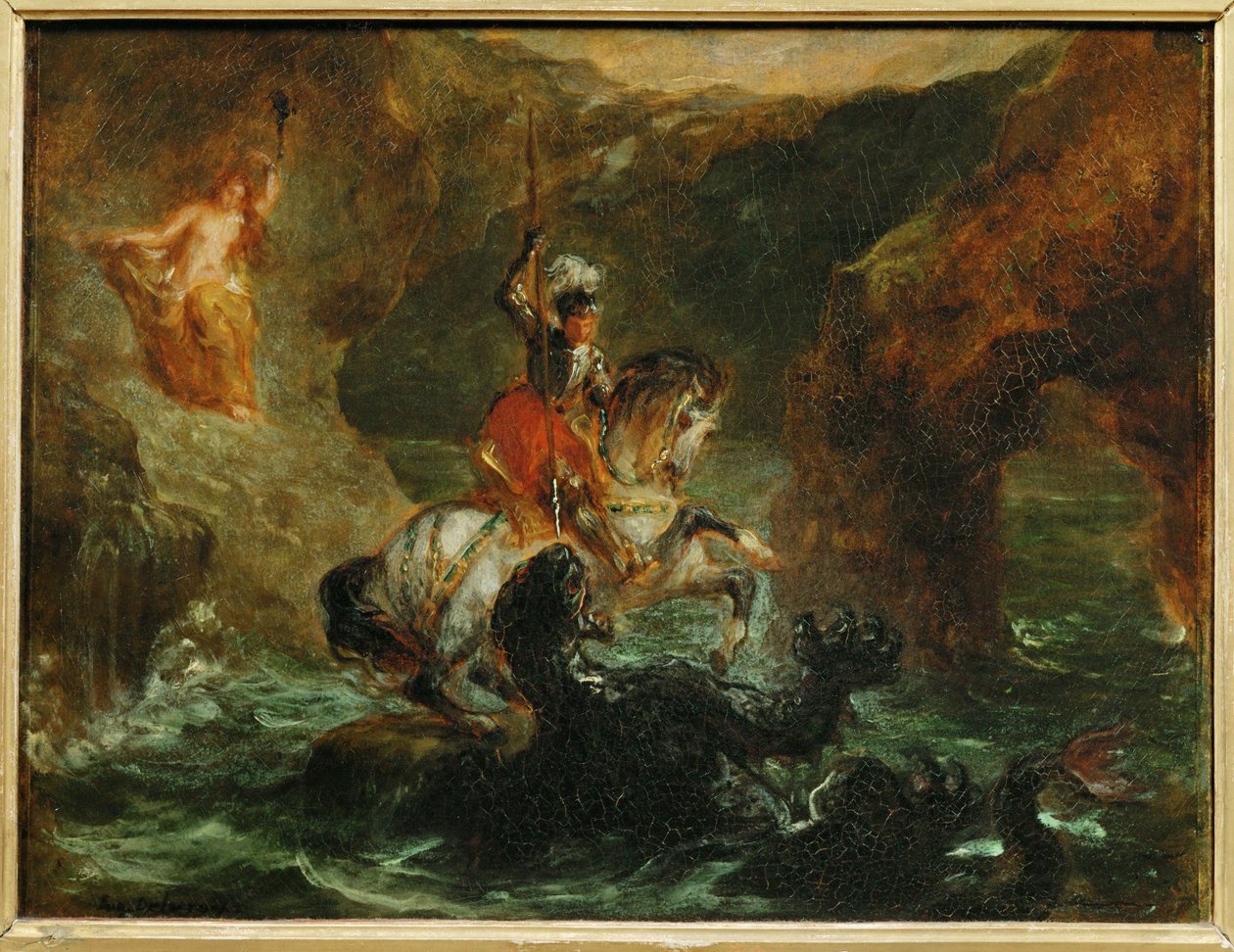 Saint Georges combattant le dragon, dit aussi Persee delivrant Andromede - Saint George fighting the dragon ... af Ferdinand Victor Eugene Delacroix