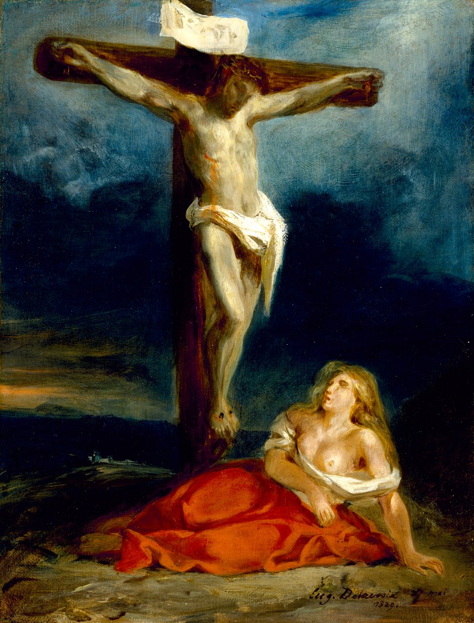 Sankt Maria Magdalena ved foden af korset, 1829 af Ferdinand Victor Eugene Delacroix