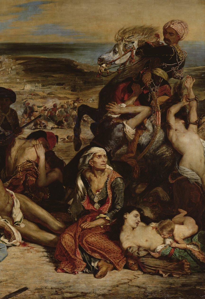 Scener fra massakren i Chios, 1822 olie på lærred detalje af 63566 af Ferdinand Victor Eugene Delacroix