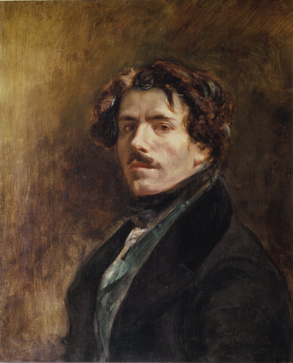 Selvportræt - olie på lærred af Ferdinand Victor Eugene Delacroix