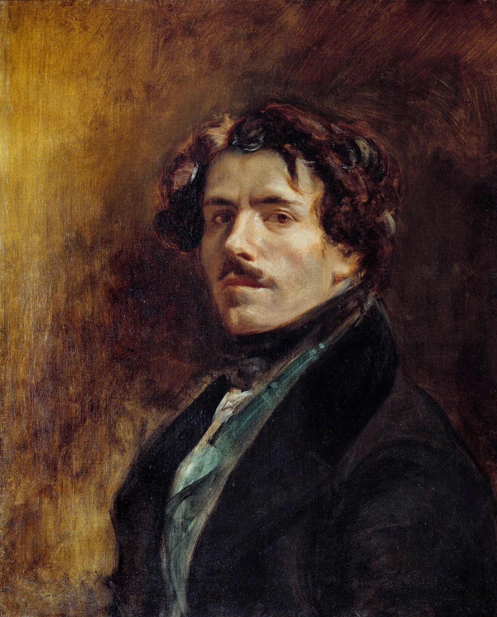 Selvportrætmaleri af Eugene Delacroix (1798-1863) 1837 søn. 0,65x0,54 m - Selvportræt af Eugene Delacroix (1798-1863) af Ferdinand Victor Eugene Delacroix