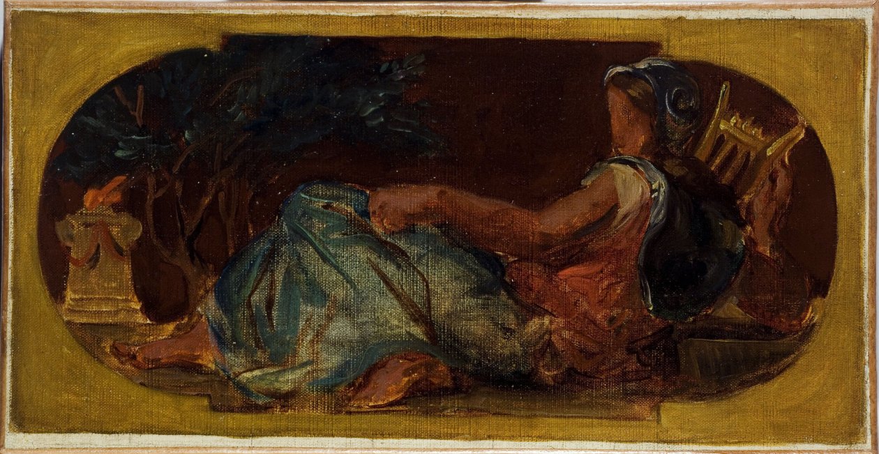 Skitse til Salon de la Paix på rådhuset i Paris: Minerve, mellem 1849 og 1852 (olie på lærred) af Ferdinand Victor Eugene Delacroix
