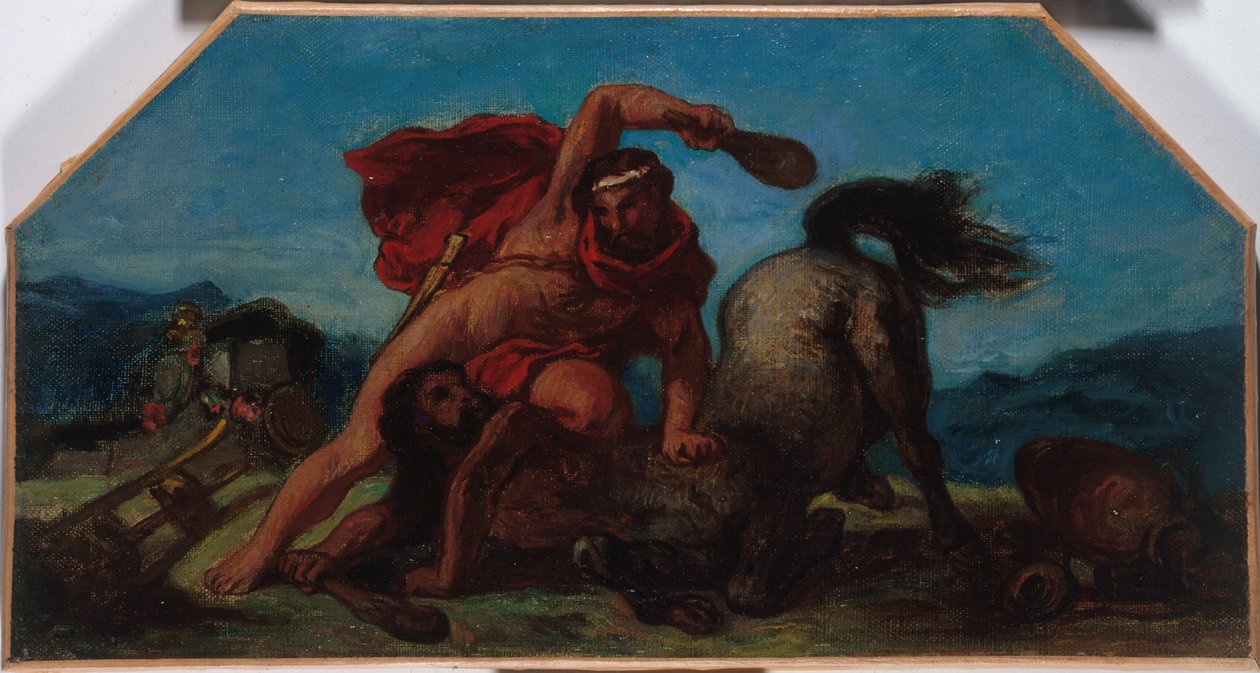 Skitse til Salon de la Paix på Hôtel de Ville i Paris: Herkules dræber kentauren Nessus, mellem 1849 og 1852 (olie på lærred) af Ferdinand Victor Eugene Delacroix