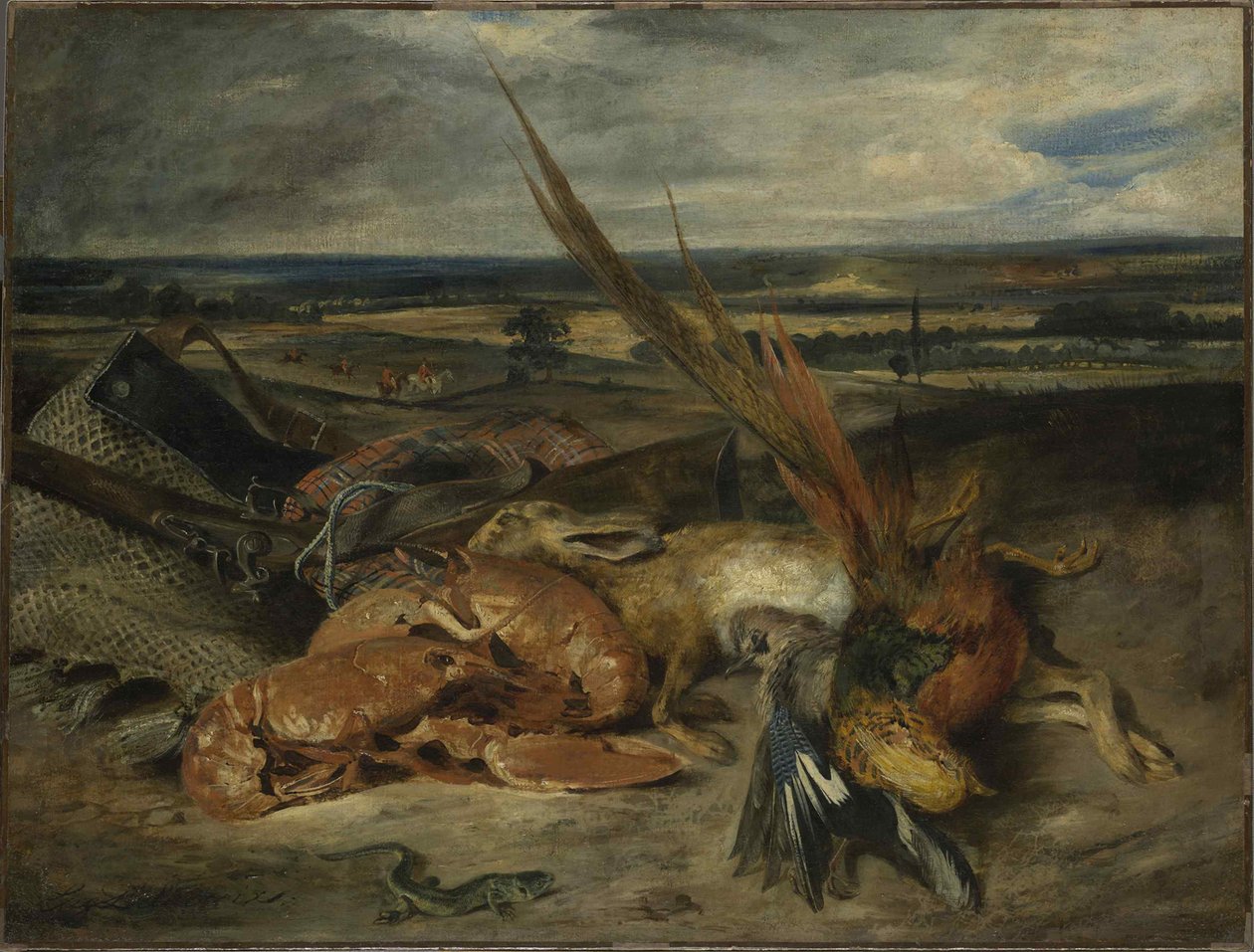 Stilleben med en hummer, 1827. af Ferdinand Victor Eugene Delacroix