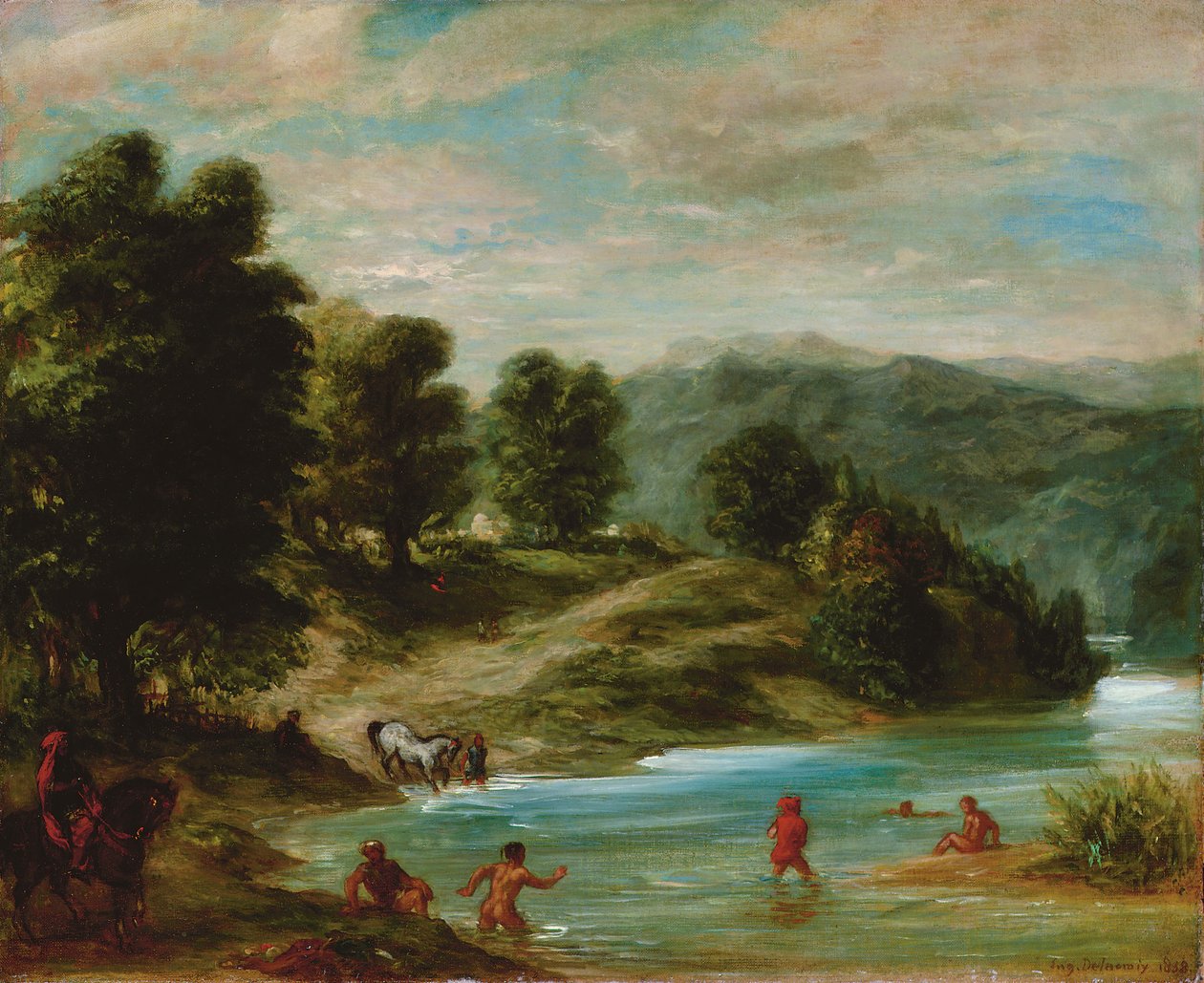 Bredden af floden Sebou, 1858 af Ferdinand Victor Eugene Delacroix