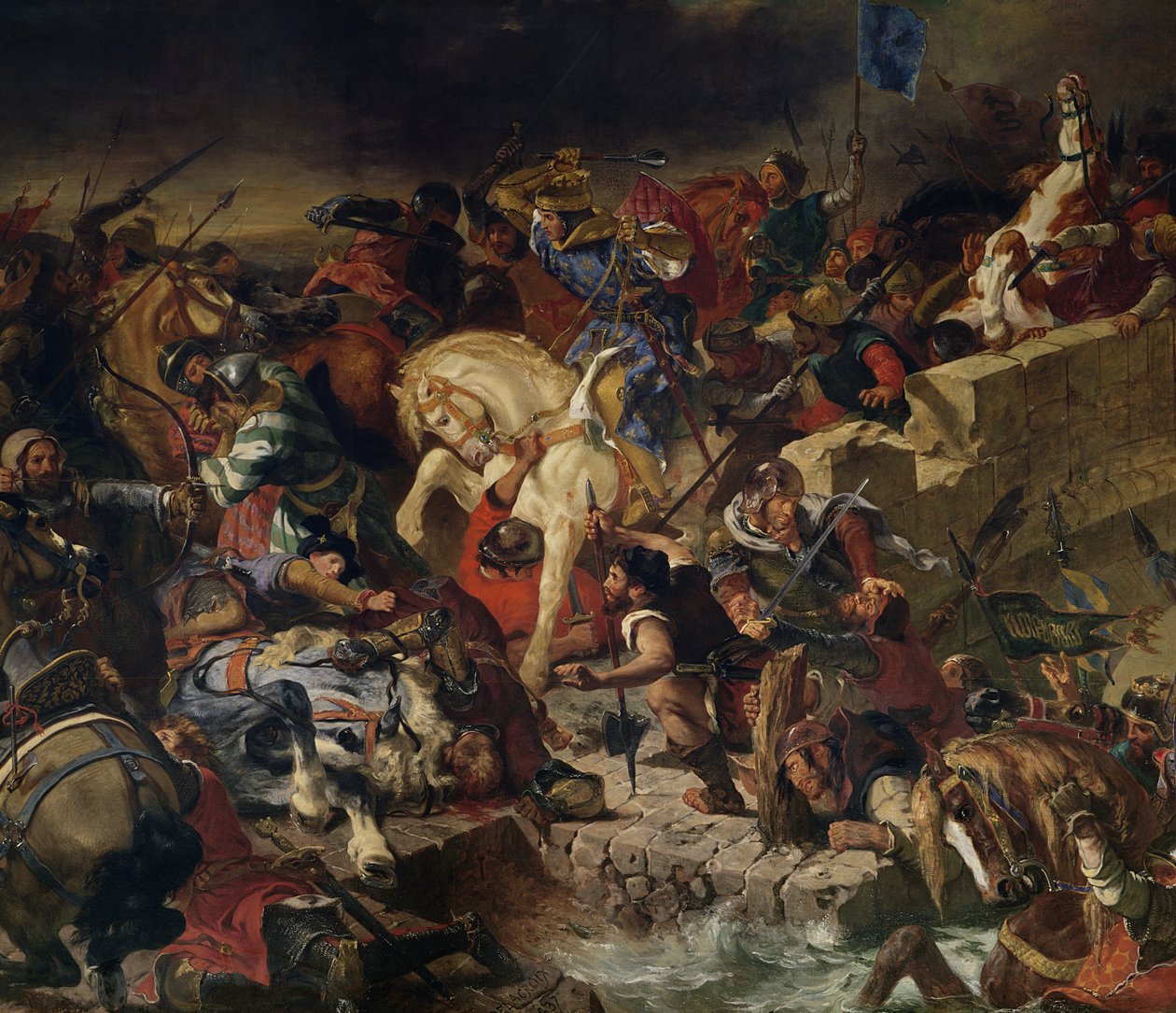 Slaget ved Taillebourg, 21. juli 1242 af Ferdinand Victor Eugene Delacroix