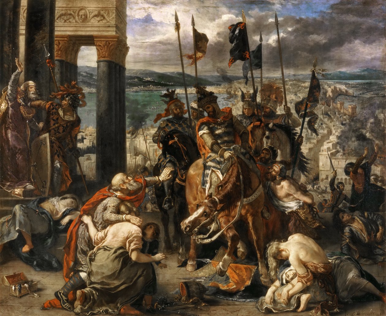 Korsfarernes indtog i Konstantinopel af Ferdinand Victor Eugene Delacroix