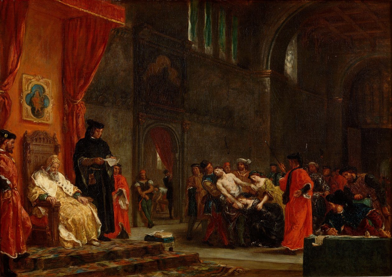 De to Foscari, 1855 af Ferdinand Victor Eugene Delacroix