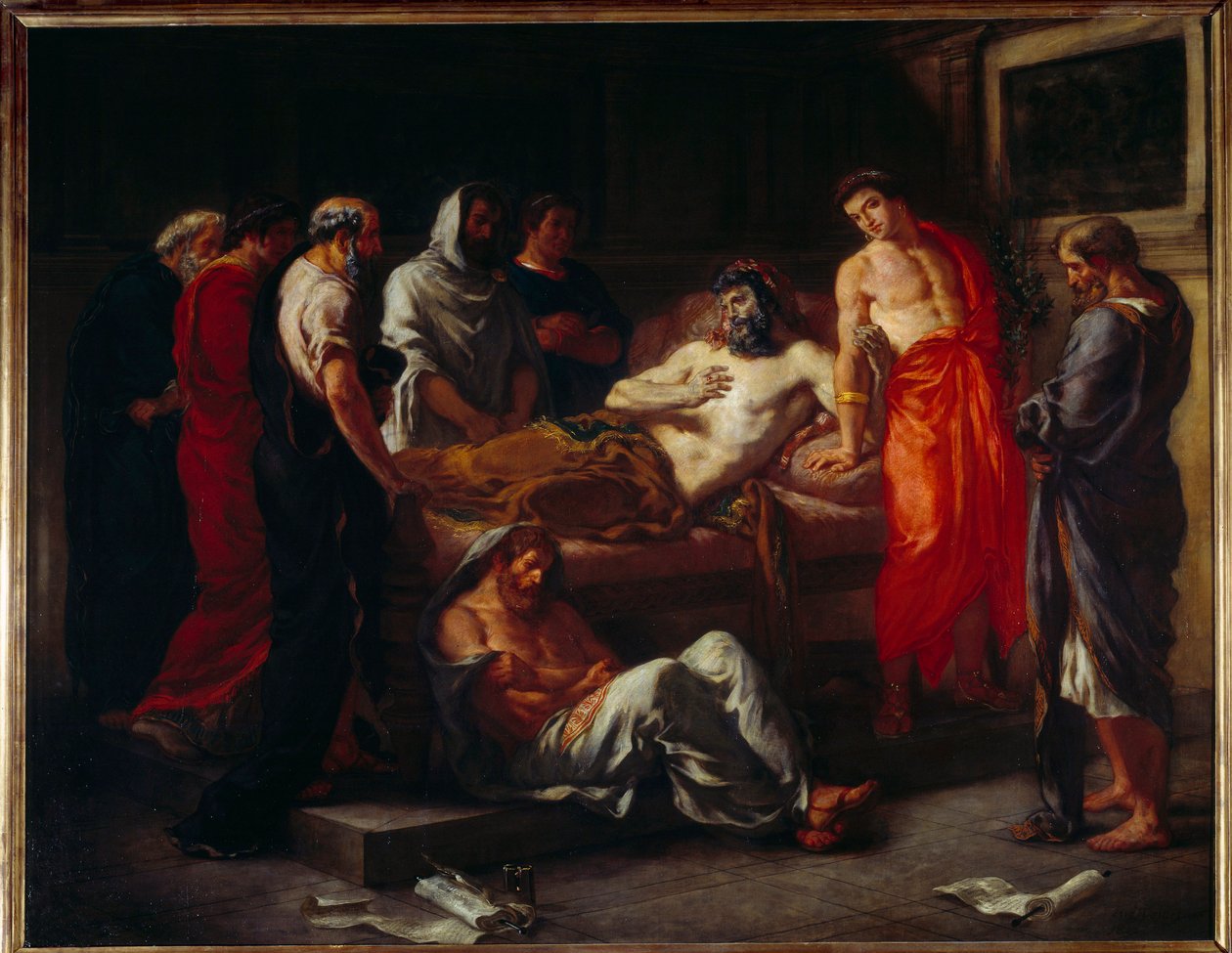 Marc Aureles død (121-180). Maleri af Eugene Delacroix (1798-1863) af Ferdinand Victor Eugene Delacroix