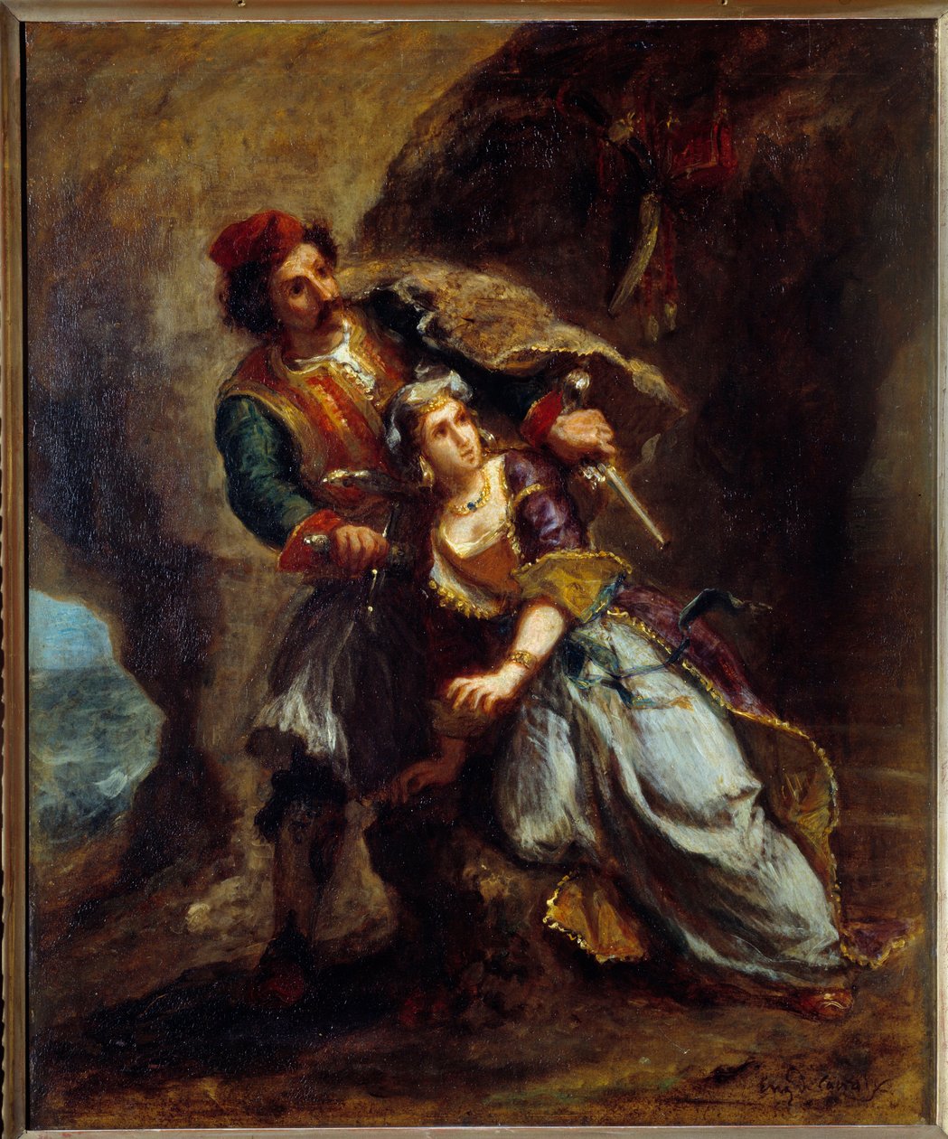 Abydos forlovelse. Maleri af Eugene Delacroix (1798-1863) af Ferdinand Victor Eugene Delacroix