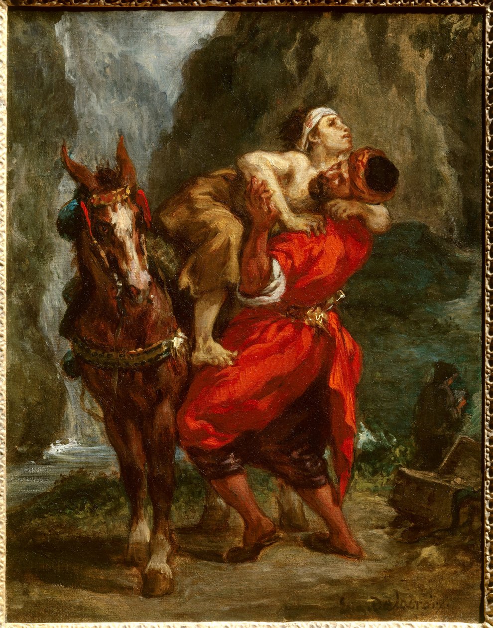 Den barmhjertige samaritaner. Maleri af Eugene Delacroix (1798-1863) af Ferdinand Victor Eugene Delacroix