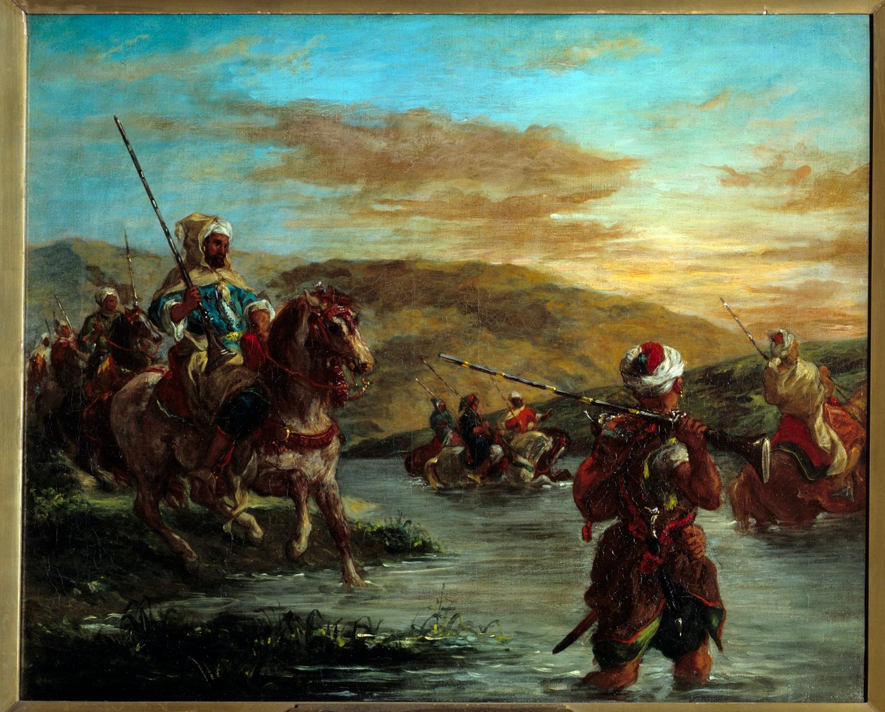 En gues passage i Marokko. Maleri af Eugene Delacroix (1798-1863) af Ferdinand Victor Eugene Delacroix