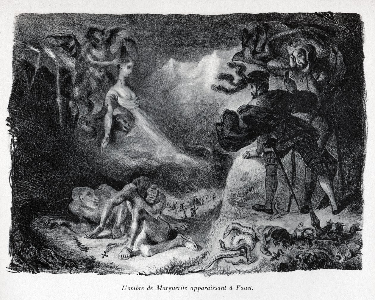 Gretschens skygge dukker op hos Faust af Ferdinand Victor Eugene Delacroix