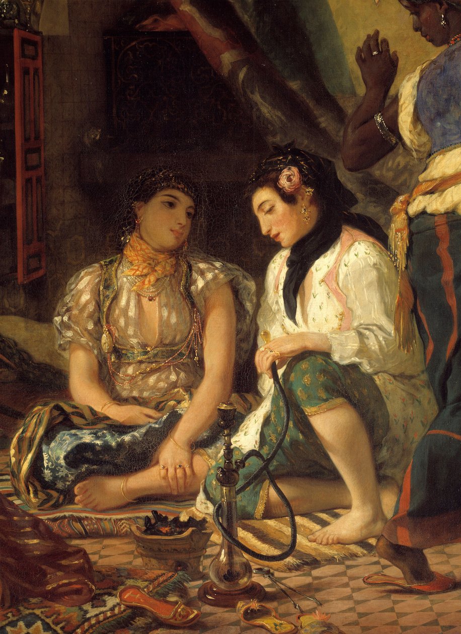 The women of Algiers in their Detail apartment. Painting by Eugene Delacroixdani af Ferdinand Victor Eugene Delacroix