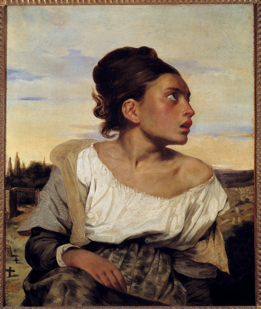 Ung forældreløs på kirkegården Maleri af Eugene Delacroix (1798-1863) 1824 søn. 0,65x0,54 m af Ferdinand Victor Eugene Delacroix