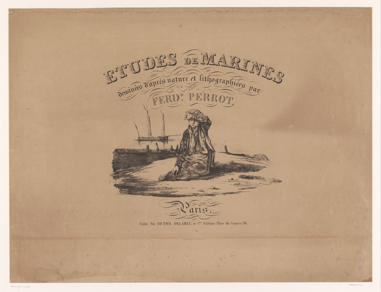 Omslag til print af studier af skibe Studier af skibe (serietitel) Etudes de marines, designs d
