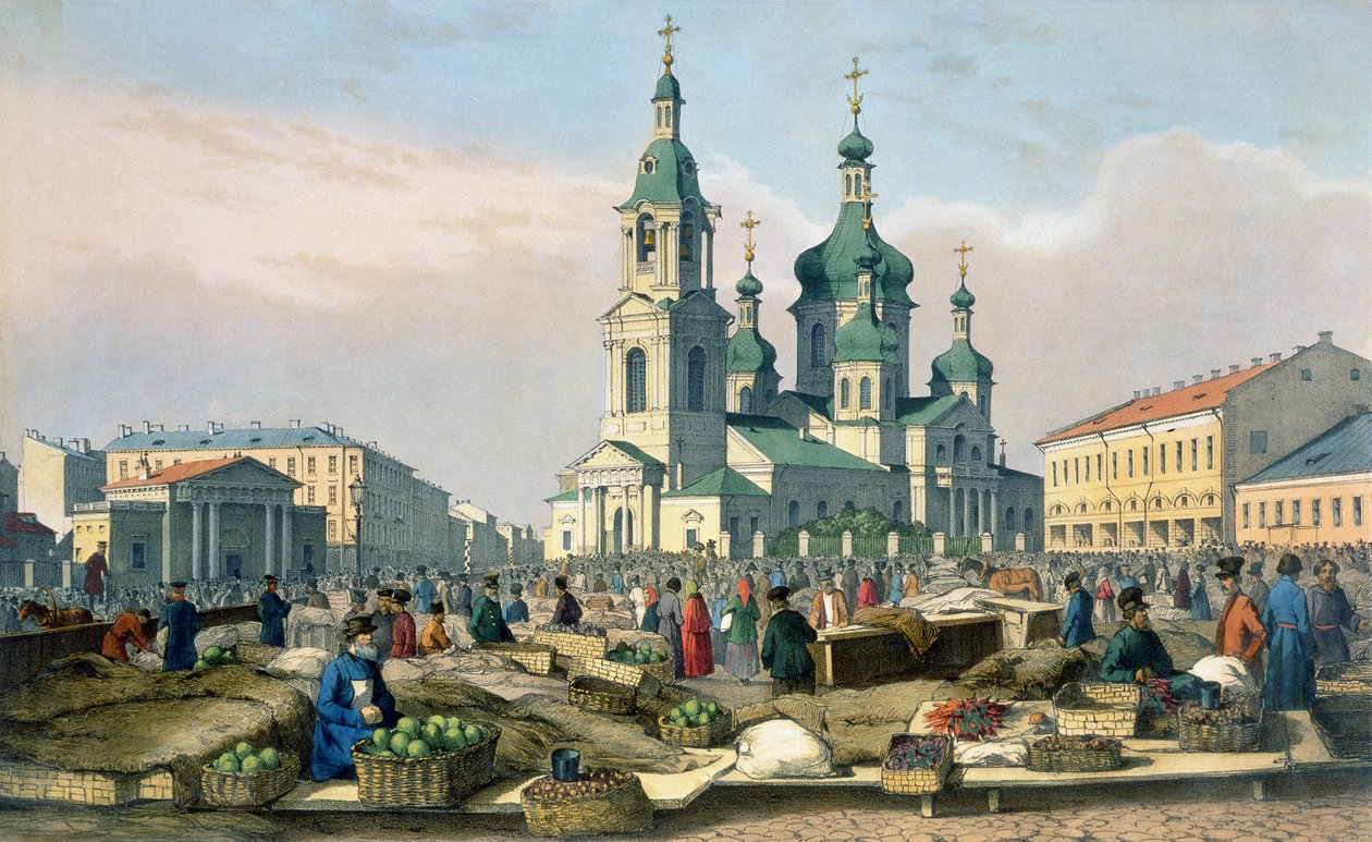 Høpladsen i Sankt Petersborg, ca. 1840 af Ferdinand Victor Perrot
