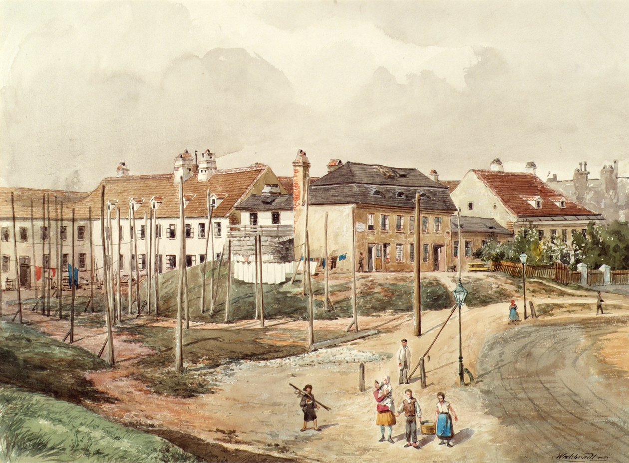 Forstads byggeplads af Ferdinand Weckbrodt