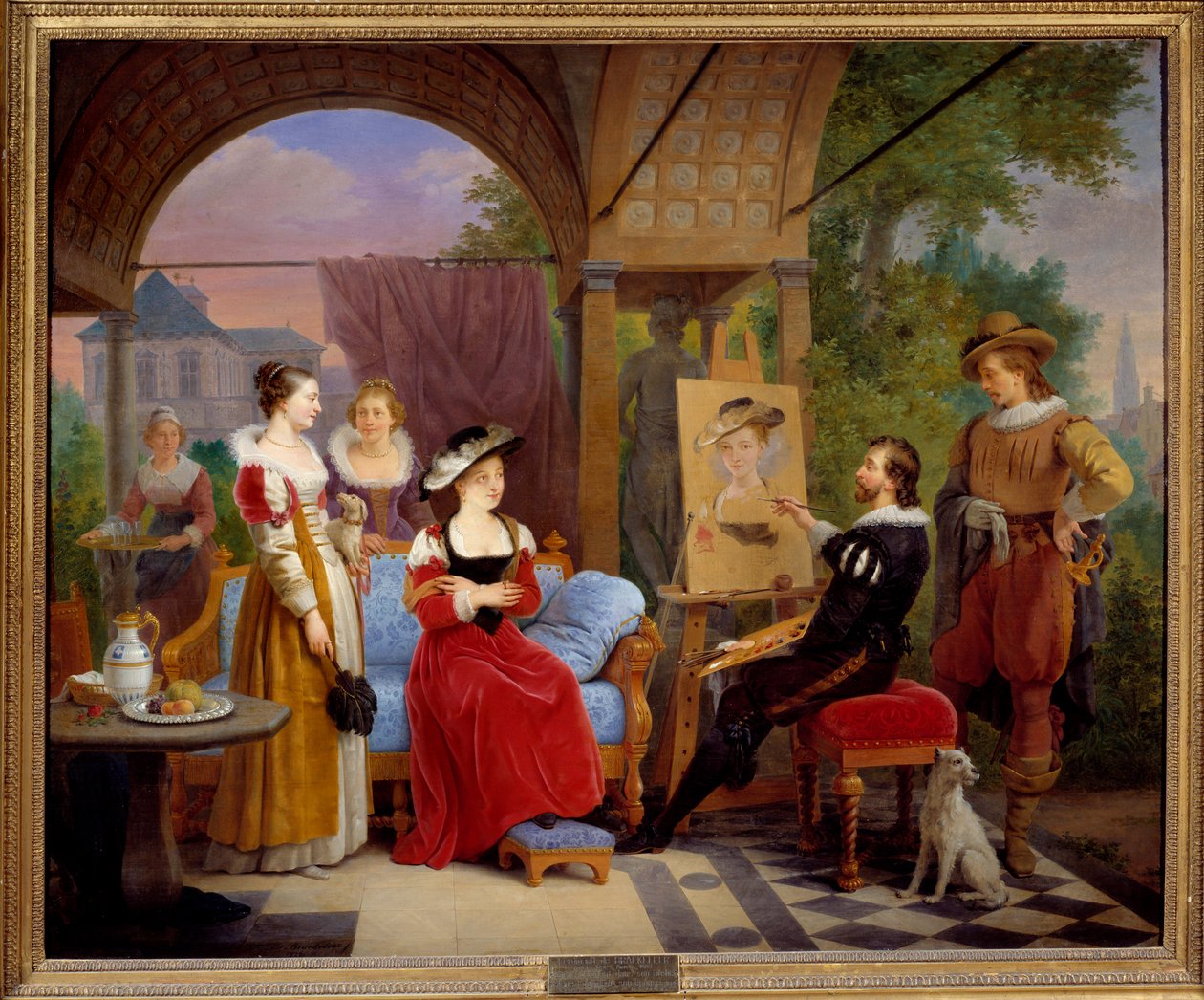 Pierre Paul (Pierre-Paul) Rubens (eller Peter Paul eller Petrus Paulus) (1577-1640) i sit værksted maleri "" stråhatten", hans model er Suzanne Fourment, hans svigerinde. Maleri af Ferdinand de Braekeleer dit l